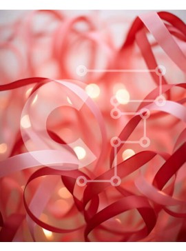 Intra Συλλεκτικό Ξύλινο Παζλ Plywood  4mm - Πλωτές κόκκινες κορδέλες με φώτα Σε Ξύλινο Κουτί - Διαστάσεις Puzzle: 10x10 cm – 25 κομμάτια