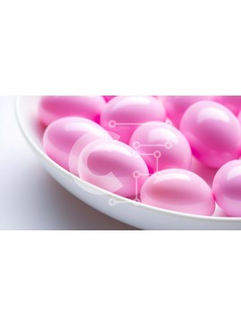 Σετ των 2 Intra Συλλεκτικό Ξύλινο Παζλ Plywood  4mm - Λευκό μπολ με ροζ ζαχαρωτά αυγά Σε Ξύλινο Κουτί - Διαστάσεις: 10x10 cm – 25 κομμάτια