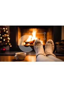 Intra Συλλεκτικό Ξύλινο Παζλ Plywood  4mm - Άνετη χειμερινή σκηνή με τζάκι και χριστουγεννιάτικο δέντρο Σε Ξύλινο Κουτί - Διαστάσεις Puzzle: 10x10 cm – 25 κομμάτια