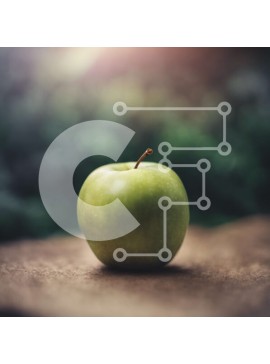 Σετ των 2 Intra Συλλεκτικό Ξύλινο Παζλ Plywood  4mm - Πράσινο μήλο σε ημιτελές ξύλινο φόντο Σε Ξύλινο Κουτί - Διαστάσεις: 10x10 cm – 25 κομμάτια