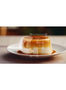 Σετ των 2 Intra Συλλεκτικό Ξύλινο Παζλ Plywood  4mm - Νόστιμο επιδόρπιο με σάλτσα καραμέλας Σε Ξύλινο Κουτί - Διαστάσεις: 10x10 cm – 25 κομμάτια