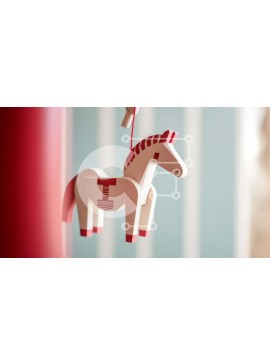 Intra Συλλεκτικό Ξύλινο Παζλ Plywood  4mm - Ξύλινο παιχνίδι άλογο που κρέμεται από το ταβάνι στο εσωτερικό Σε Ξύλινο Κουτί - Διαστάσεις Puzzle: 10x10 cm – 25 κομμάτια