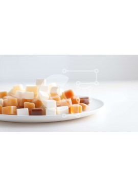 Σετ των 2 Intra Συλλεκτικό Ξύλινο Παζλ Plywood  4mm - Ποικιλία καραμέλα σε ένα λευκό πιάτο Σε Ξύλινο Κουτί - Διαστάσεις: 10x10 cm – 25 κομμάτια