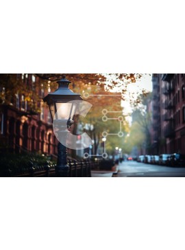 Intra Συλλεκτικό Ξύλινο Παζλ Plywood  4mm - Αστικός δρόμος με λάμπα δρόμου και παρκαρισμένα αυτοκίνητα Σε Ξύλινο Κουτί - Διαστάσεις Puzzle: 10x10 cm – 25 κομμάτια