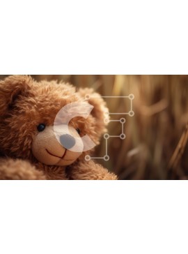 Intra Συλλεκτικό Ξύλινο Παζλ Plywood  4mm - Καφέ αρκουδάκι που κάθεται σε ψηλό γρασίδι Σε Ξύλινο Κουτί - Διαστάσεις: 10x10 cm – 25 κομμάτια