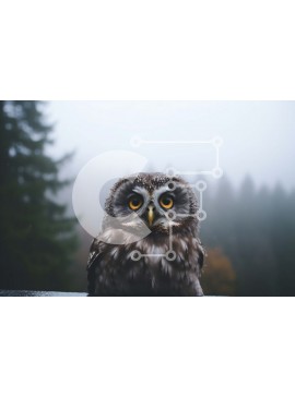 Σετ των 2 Intra Συλλεκτικό Ξύλινο Παζλ Plywood  4mm - Όμορφη κουκουβάγια σε ένα κιγκλίδωμα Σε Ξύλινο Κουτί - Διαστάσεις: 10x10 cm – 25 κομμάτια