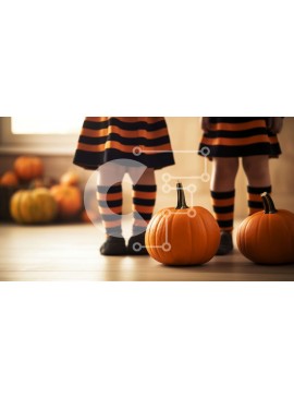 Intra Συλλεκτικό Ξύλινο Παζλ Plywood  4mm - Παιδιά που γιορτάζουν το Halloween με τις κολοκύθες Σε Ξύλινο Κουτί - Διαστάσεις Puzzle: 10x10 cm – 25 κομμάτια