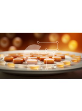 Σετ των 2 Intra Συλλεκτικό Ξύλινο Παζλ Plywood  4mm - Πορτοκαλί καραμέλες σε ένα πιάτο Σε Ξύλινο Κουτί - Διαστάσεις: 10x10 cm – 25 κομμάτια