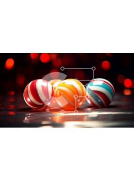 Σετ των 2 Intra Συλλεκτικό Ξύλινο Παζλ Plywood  4mm - Πολύχρωμα καλάμια καραμελών σε φωτισμένο φόντο Σε Ξύλινο Κουτί - Διαστάσεις: 10x10 cm – 25 κομμάτια