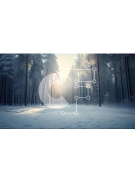 Intra Συλλεκτικό Ξύλινο Παζλ Plywood  4mm - Χιονισμένο δάσος με το φως του ήλιου να ρέει μέσα από δέντρα Σε Ξύλινο Κουτί - Διαστάσεις: 10x10 cm – 25 κομμάτια