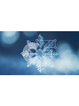 Intra Συλλεκτικό Ξύλινο Παζλ Plywood  4mm - Νιφάδα χιονιού που επιπλέει στον αέρα σε αφηρημένο μπλε φόντο Σε Ξύλινο Κουτί - Διαστάσεις Puzzle: 10x10 cm – 25 κομμάτια