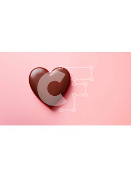 Σετ των 2 Intra Συλλεκτικό Ξύλινο Παζλ Plywood  4mm - Σοκολάτα σε σχήμα καρδιάς σε ροζ φόντο Σε Ξύλινο Κουτί - Διαστάσεις: 10x10 cm – 25 κομμάτια