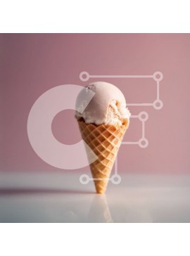 Σετ των 2 Intra Συλλεκτικό Ξύλινο Παζλ Plywood  4mm - Νόστιμο χωνάκι παγωτού Froyo σε ροζ φόντο Σε Ξύλινο Κουτί - Διαστάσεις: 10x10 cm – 25 κομμάτια