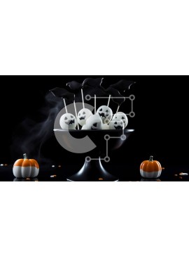 Intra Συλλεκτικό Ξύλινο Παζλ Plywood  4mm - Διακοσμήσεις με θέμα το Halloween σε μαύρο μπολ με καπνό Σε Ξύλινο Κουτί - Διαστάσεις Puzzle: 10x10 cm – 25 κομμάτια