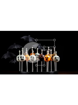 Σετ των 2 Intra Συλλεκτικό Ξύλινο Παζλ Plywood  4mm - Cake Pops and Cupcakes με θέμα το Halloween Σε Ξύλινο Κουτί - Διαστάσεις: 10x10 cm – 25 κομμάτια