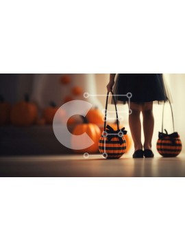 Intra Συλλεκτικό Ξύλινο Παζλ Plywood  4mm - Γυναίκα που κρατά ασπρόμαυρες ριγέ κολοκύθες σε ένα διάδρομο Σε Ξύλινο Κουτί - Διαστάσεις Puzzle: 10x10 cm – 25 κομμάτια