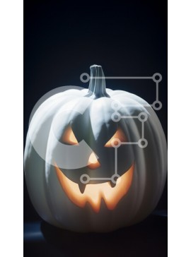 Intra Συλλεκτικό Ξύλινο Παζλ Plywood  4mm - Φωτισμένη διακόσμηση κολοκύθας αποκριών Σε Ξύλινο Κουτί - Διαστάσεις Puzzle: 10x10 cm – 25 κομμάτια