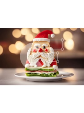 Σετ των 2 Intra Συλλεκτικό Ξύλινο Παζλ Plywood  4mm - Σάντουιτς Άγιου Βασίλη με μαρούλι, αγγούρι και μαγιονέζα Σε Ξύλινο Κουτί - Διαστάσεις: 10x10 cm – 25 κομμάτια