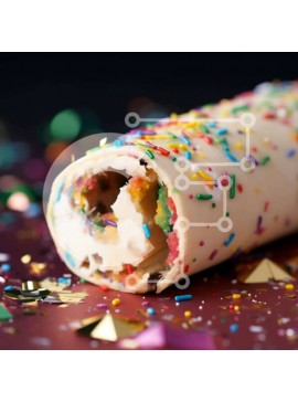 Σετ των 2 Intra Συλλεκτικό Ξύλινο Παζλ Plywood  4mm - Νόστιμη φέτα κέικ με πολύχρωμα πασπαλίσματα και κομφετί Σε Ξύλινο Κουτί - Διαστάσεις: 10x10 cm – 25 κομμάτια