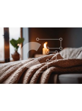 Intra Συλλεκτικό Ξύλινο Παζλ Plywood  4mm - Άνετο σαλόνι με κουβέρτες και κεριά Σε Ξύλινο Κουτί - Διαστάσεις Puzzle: 10x10 cm – 25 κομμάτια