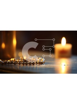 Intra Συλλεκτικό Ξύλινο Παζλ Plywood  4mm - Χρυσό βραχιόλι και κερί σε ξύλινο τραπέζι Σε Ξύλινο Κουτί - Διαστάσεις Puzzle: 10x10 cm – 25 κομμάτια