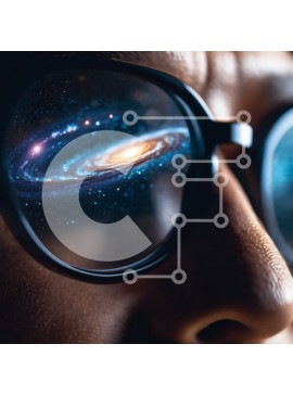 Intra Συλλεκτικό Ξύλινο Παζλ Plywood  4mm - Γυαλιά με εικόνα Γαλαξία Σε Ξύλινο Κουτί - Διαστάσεις Puzzle: 10x10 cm – 25 κομμάτια