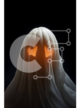 Intra Συλλεκτικό Ξύλινο Παζλ Plywood  4mm - Φάντασμα αποκριών με λαμπερά μάτια Σε Ξύλινο Κουτί - Διαστάσεις Puzzle: 10x10 cm – 25 κομμάτια