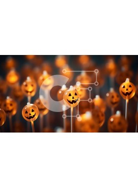 Intra Συλλεκτικό Ξύλινο Παζλ Plywood  4mm - Lollipops κολοκύθας αποκριών στο σκοτάδι Σε Ξύλινο Κουτί - Διαστάσεις Puzzle: 10x10 cm – 25 κομμάτια