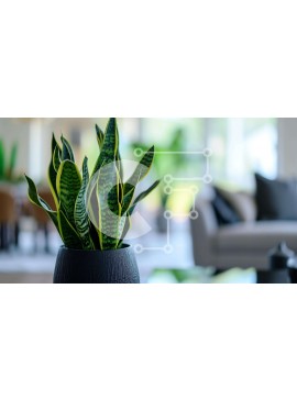 Intra Συλλεκτικό Ξύλινο Παζλ Plywood  4mm - Μαύρο φυτό σε γλάστρα στο τραπέζι του σαλονιού Σε Ξύλινο Κουτί - Διαστάσεις Puzzle: 10x10 cm – 25 κομμάτια