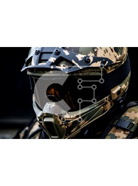 Intra Συλλεκτικό Ξύλινο Παζλ Plywood  4mm - Άνδρας με στρατιωτικό εξοπλισμό με κράνος και γυαλιά Σε Ξύλινο Κουτί - Διαστάσεις Puzzle: 10x10 cm – 25 κομμάτια