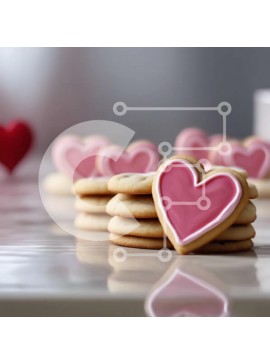 Σετ των 2 Intra Συλλεκτικό Ξύλινο Παζλ Plywood  4mm - Στοίβα μπισκότα σε σχήμα καρδιάς για την ημέρα του Αγίου Βαλεντίνου Σε Ξύλινο Κουτί - Διαστάσεις: 10x10 cm – 25 κομμάτια