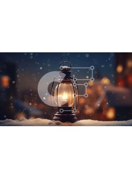 Intra Συλλεκτικό Ξύλινο Παζλ Plywood  4mm - Χιονισμένος δρόμος με ένα παλιομοδίτικο φανάρι Σε Ξύλινο Κουτί - Διαστάσεις Puzzle: 10x10 cm – 25 κομμάτια