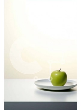 Σετ των 2 Intra Συλλεκτικό Ξύλινο Παζλ Plywood  4mm - Λευκό πιάτο με μήλο Σε Ξύλινο Κουτί - Διαστάσεις: 10x10 cm – 25 κομμάτια