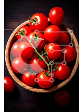 Σετ των 2 Intra Συλλεκτικό Ξύλινο Παζλ Plywood  4mm - Ξύλινο μπολ γεμάτο με κόκκινες ντομάτες Σε Ξύλινο Κουτί - Διαστάσεις: 10x10 cm – 25 κομμάτια