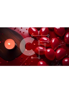 Intra Συλλεκτικό Ξύλινο Παζλ Plywood  4mm - Ρομαντικό τραπέζι με κόκκινα μπαλόνια, κεριά και καρδιές Σε Ξύλινο Κουτί - Διαστάσεις Puzzle: 10x10 cm – 25 κομμάτια