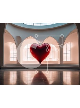 Intra Συλλεκτικό Ξύλινο Παζλ Plywood  4mm - Γλυπτό κόκκινης καρδιάς στο σύγχρονο εσωτερικό Σε Ξύλινο Κουτί - Διαστάσεις Puzzle: 10x10 cm – 25 κομμάτια