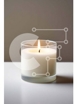 Intra Συλλεκτικό Ξύλινο Παζλ Plywood  4mm - Αναμμένο κερί στο λευκό τραπέζι Σε Ξύλινο Κουτί - Διαστάσεις Puzzle: 10x10 cm – 25 κομμάτια