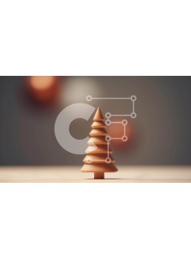 Intra Συλλεκτικό Ξύλινο Παζλ Plywood  4mm - Ξύλινο στολίδι δέντρου στο τραπέζι με θολό φόντο Σε Ξύλινο Κουτί - Διαστάσεις: 10x10 cm – 25 κομμάτια