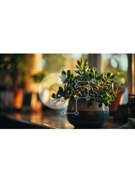 Intra Συλλεκτικό Ξύλινο Παζλ Plywood  4mm - Υγιές φυτό σε γλάστρα δίπλα στο παράθυρο Σε Ξύλινο Κουτί - Διαστάσεις Puzzle: 10x10 cm – 25 κομμάτια