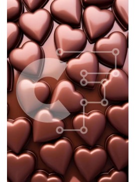 Σετ των 2 Intra Συλλεκτικό Ξύλινο Παζλ Plywood  4mm - Ποικιλία σοκολατένιων καρδιών στο τραπέζι Σε Ξύλινο Κουτί - Διαστάσεις: 10x10 cm – 25 κομμάτια