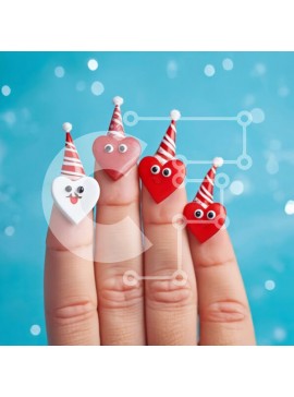 Σετ των 2 Intra Συλλεκτικό Ξύλινο Παζλ Plywood  4mm - Σχέδιο νυχιών σε σχήμα καρδιάς Σε Ξύλινο Κουτί - Διαστάσεις: 10x10 cm – 25 κομμάτια