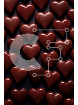 Σετ των 2 Intra Συλλεκτικό Ξύλινο Παζλ Plywood  4mm - Ομάδα καρδιές σοκολάτας σε μαύρο φόντο Σε Ξύλινο Κουτί - Διαστάσεις: 10x10 cm – 25 κομμάτια