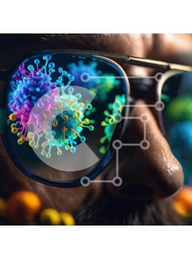 Intra Συλλεκτικό Ξύλινο Παζλ Plywood  4mm - Αντανάκλαση ιών στα γυαλιά ηλίου Σε Ξύλινο Κουτί - Διαστάσεις Puzzle: 10x10 cm – 25 κομμάτια