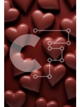 Σετ των 2 Intra Συλλεκτικό Ξύλινο Παζλ Plywood  4mm - Σοκολάτες σε σχήμα καρδιάς σε κόκκινο φόντο Σε Ξύλινο Κουτί - Διαστάσεις: 10x10 cm – 25 κομμάτια