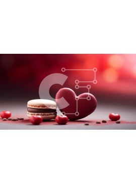 Σετ των 2 Intra Συλλεκτικό Ξύλινο Παζλ Plywood  4mm - Μακαρόν σε σχήμα καρδιάς με κεράσια και σοκολάτα Σε Ξύλινο Κουτί - Διαστάσεις: 10x10 cm – 25 κομμάτια