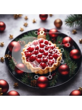 Σετ των 2 Intra Συλλεκτικό Ξύλινο Παζλ Plywood  4mm - Κερασόπιτα Διακοσμημένη με Χριστουγεννιάτικα Στολίδια Σε Ξύλινο Κουτί - Διαστάσεις: 10x10 cm – 25 κομμάτια