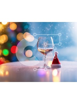 Intra Συλλεκτικό Ξύλινο Παζλ Plywood  4mm - Γιορτινά ποτήρια κρασιού με στολίδι από νιφάδα χιονιού Σε Ξύλινο Κουτί - Διαστάσεις Puzzle: 10x10 cm – 25 κομμάτια