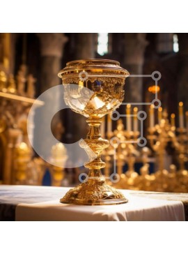 Intra Συλλεκτικό Ξύλινο Παζλ Plywood  4mm - Περίτεχνα διακοσμημένο τραπέζι με χρυσό δισκοπότηρο Σε Ξύλινο Κουτί - Διαστάσεις Puzzle: 10x10 cm – 25 κομμάτια