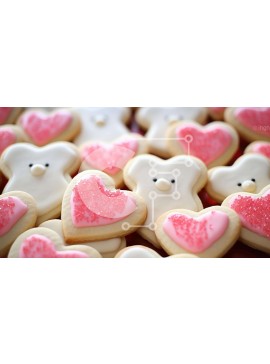 Σετ των 2 Intra Συλλεκτικό Ξύλινο Παζλ Plywood  4mm - Διάφορα διακοσμημένα μπισκότα σε διάφορα σχήματα Σε Ξύλινο Κουτί - Διαστάσεις: 10x10 cm – 25 κομμάτια