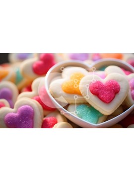 Σετ των 2 Intra Συλλεκτικό Ξύλινο Παζλ Plywood  4mm - Μπισκότα σε σχήμα καρδιάς σε μπολ με πολύχρωμα πασπάλισμα Σε Ξύλινο Κουτί - Διαστάσεις: 10x10 cm – 25 κομμάτια